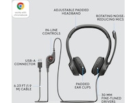 Logitech H390 USB PC Headset (sort) Headset