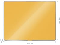 Leitz Cosy Glasstavle - magnetisk whiteboardtavle 80x60 cm - varmgul Whiteboardtavler