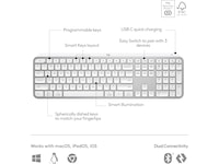 Logitech MX Keys S trådløst tastatur (pale grey) Tastatur