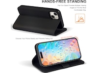iiglo iPhone 15 Plus Lommebokdeksel (sort) Mobildeksel