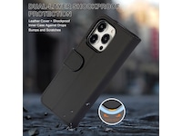 iiglo iPhone 15 Pro Lommebokdeksel (sort) Mobildeksel