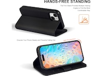 iiglo iPhone 15 / 14 Lommebokdeksel (sort) Mobildeksel