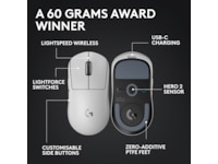 Logitech G Pro X Superlight 2 Lightspeed Trådløs Gamingmus (hvit) Gamingmus
