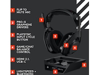Astro A50 X LIGHTSPEED Trådløst Gaming headset + ladestasjon (sort) Gamingheadset