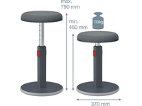 Leitz Ergo Cosy Active Sit Stand Balansestol (grå) Kontorstoler