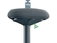 Leitz Ergo Active Balansestol med komfortsete (mørk grå) Kontorstoler