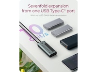 ICY BOX 7 Port USB-C Hub (blå/grå) Dockingstasjon & USB-HUB
