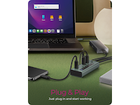 ICY BOX 7 Port USB-C Hub (blå/grå) Dockingstasjon & USB-HUB