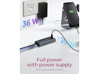 ICY BOX 7 Port USB-C Hub (blå/grå) Dockingstasjon & USB-HUB