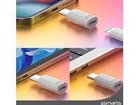 4smarts Lightning til USB-C Adapter, 2-pack (hvit) Adapter og kabel