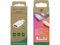 4smarts Lightning til USB-C Adapter, 2-pack (hvit) Adapter og kabel