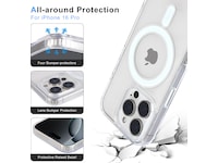 iiglo iPhone 16 Pro Magnetic Silikondeksel (gjennomsiktig) Mobildeksel