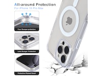 iiglo iPhone 16 Pro Max Magnetic Clear Case (gjennomsiktig) Mobildeksel