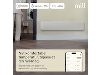 Mill Invisible Smart WiFi Gen 4 panelovn 1050W Panelovner