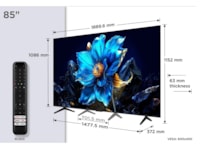 TCL 85" T69C 4K QLED Google TV Over 80 tommer TV