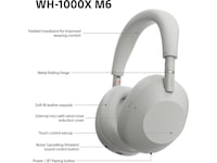Sony WH-1000XM6 trådløse hodetelefoner, Over-Ear (sølv) Hodetelefoner