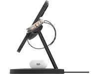 Belkin 3-in-1 Qi2 15W Ladestativ (sort) Trådløs lader
