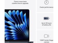 MacBook Air 15" M4 (2025) 256GB (midnatt) -B-Grade Demo bærbar PC
