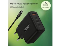 Acer 100W GaN PD-lader med 4 porter Batteri og lader