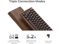 Keychron K2H-F1W-BO mekanisk tastatur 75% trådløst (valnøtt) Gamingtastatur