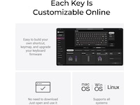 Keychron K2H-F1W-BO mekanisk tastatur 75% trådløst (valnøtt) Gamingtastatur