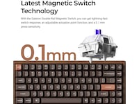 Keychron K2H-F1W-BO mekanisk tastatur 75% trådløst (valnøtt) Gamingtastatur