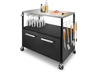 Austin and Barbeque Sidebord med oppbevaring Vogner til utendørsgriller