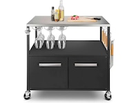 Austin and Barbeque Sidebord med oppbevaring Vogner til utendørsgriller