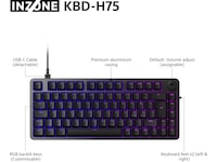 Sony INZONE KBD-H75 Gaming Tastatur 75% TKL Gamingtastatur