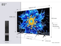 TCL T8D 85” 4K QD-Mini LED Smart TV (2026) Over 80 tommer TV