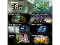 Hisense 85" E8S MiniLED Smart TV (2026) Over 80 tommer TV