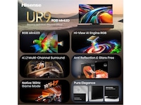 Hisense 85" UR9S RGB MiniLED 4K Smart TV (2026) Over 80 tommer TV