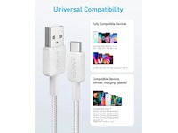 Anker 322 PowerLine USB-A til USB-C kabel 0,9m (hvit) USB-kabler