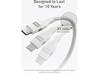 Anker 240W USB-C flettet kabel 0,9m (hvit) USB-kabler