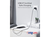 Anker 240W USB-C flettet kabel 0,9m (hvit) USB-kabler