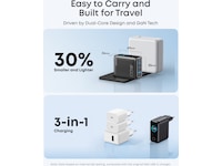 Anker 100W 3 porter vegglader (sort) Mobilladere