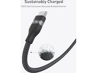 Anker 240W USB-C flettet kabel 0,3m (sort) USB-kabler