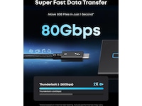 Anker Prime 240W USB-C til Thunderbolt 5 kabel 0,5m (sort) USB-kabler