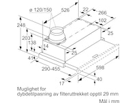 Siemens LI64LB531 iQ300 uttrekkbar kjøkkenvifte Veggmontert Kjøkkenvifte