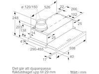 Siemens LI64LB531 iQ300 uttrekkbar kjøkkenvifte Veggmontert Kjøkkenvifte