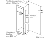 Siemens Serie 4 KIV87VFE0 Integrert kombiskap Kombiskap
