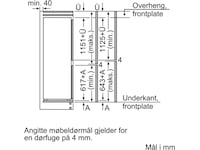 Siemens Serie 4 KIV87VFE0 Integrert kombiskap Kombiskap