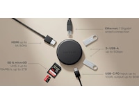 Satechi OntheGo 7-i-1 Multiport USB-C Hub Dockingstasjon & USB-HUB