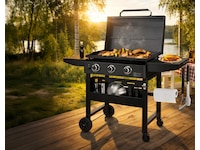 Austin and Barberque Gass plancha 12kW 3 Burner 3093cm² tralle -B-Grade Demo hjem & fritid
