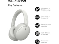 Sony WH-CH735N Trådløse Hodetelefoner (hvit) Hodetelefoner