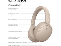 Sony WH-CH735N Trådløse Hodetelefoner (beige) Hodetelefoner