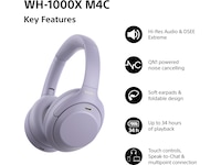 Sony WH-1000XM4C trådløse hodetelefoner (lavender) Hodetelefoner