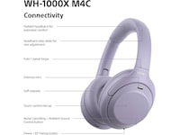 Sony WH-1000XM4C trådløse hodetelefoner (lavender) Hodetelefoner