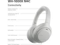 Sony WH-1000XM4C trådløse hodetelefoner (platinum silver) Hodetelefoner