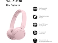 Sony WH-CH530 Trådløse Bluetooth Hodetelefoner (pink) Hodetelefoner